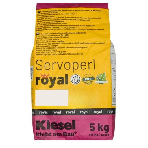 [Servoperl Royal Neige] Mortier à joint Servoperl Royal 5kg - Neige