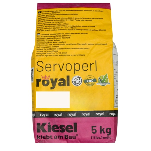 [Servoperl Royal Blanc] Mortier à joint Servoperl Royal 5kg - Blanc