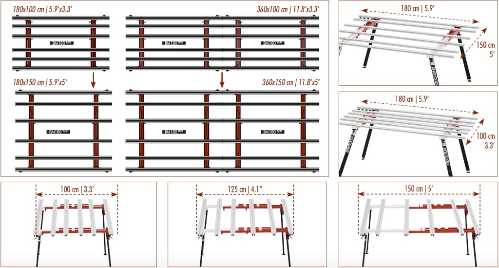 Raimondi - Table Modulable BM180 'Plus'