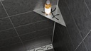 Schluter - Tablette "Curve" triangulaire d'angle 210x210mm Shelf-E-S1 - Inox brossé