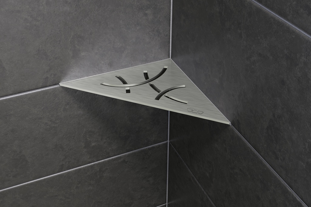 Schluter - Tablette "Curve" triangulaire d'angle 210x210mm Shelf-E-S1 - Inox brossé