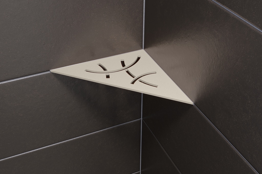 Schluter - Tablette "Curve" triangulaire d'angle 210x210mm Shelf-E-S1 - Alu Sable structuré