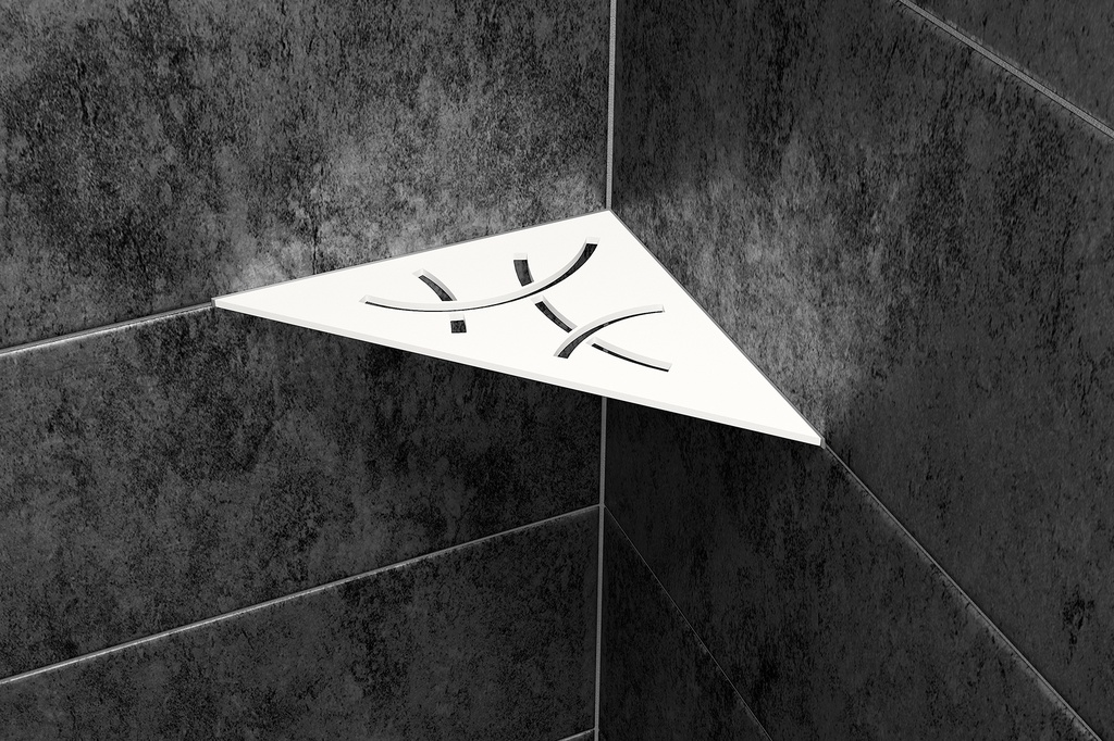 Schluter - Tablette "Curve" triangulaire d'angle 210x210mm Shelf-E-S1 - Alu Blanc satiné