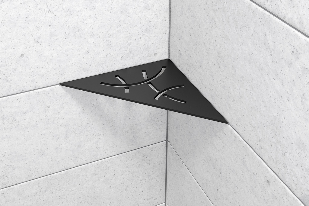 Schluter - Tablette "Curve" triangulaire d'angle 210x210mm Shelf-E-S1 - Alu Noir satiné