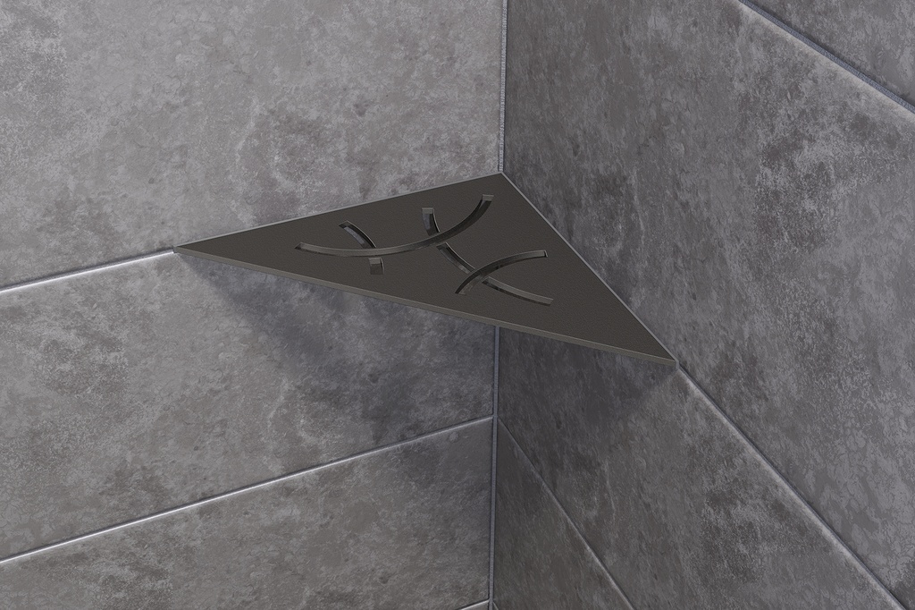 Schluter - Tablette "Curve" triangulaire d'angle 210x210mm Shelf-E-S1 - Alu Anthracite structuré