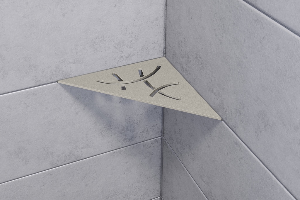Schluter - Tablette "Curve" triangulaire d'angle 210x210mm Shelf-E-S1 - Alu Gris pierre structuré