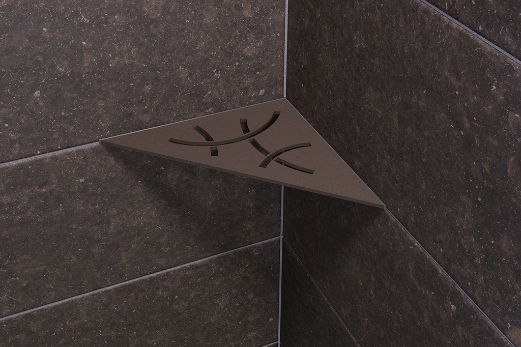 Schluter - Tablette "Curve" triangulaire d'angle 210x210mm Shelf-E-S1 - Alu Bronze structuré