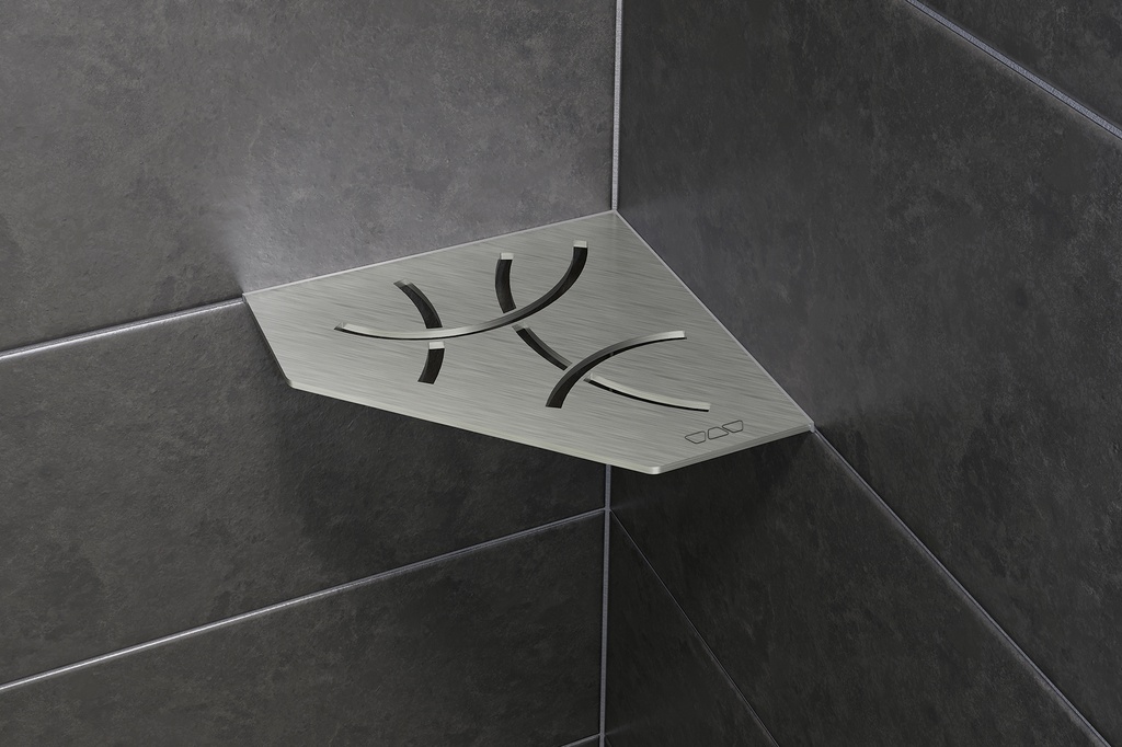 Schluter - Tablette "Curve" pentagonale d'angle 195x195mm Shelf-E-S2 - Inox brossé