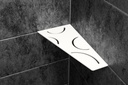 Schluter - Tablette "Curve" quadrilatérale d'angle 154x295mm Shelf-E-S3 - Blanc satiné