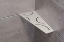 Schluter - Tablette "Curve" quadrilatérale d'angle 154x295mm Shelf-E-S3 - Gris beige structuré