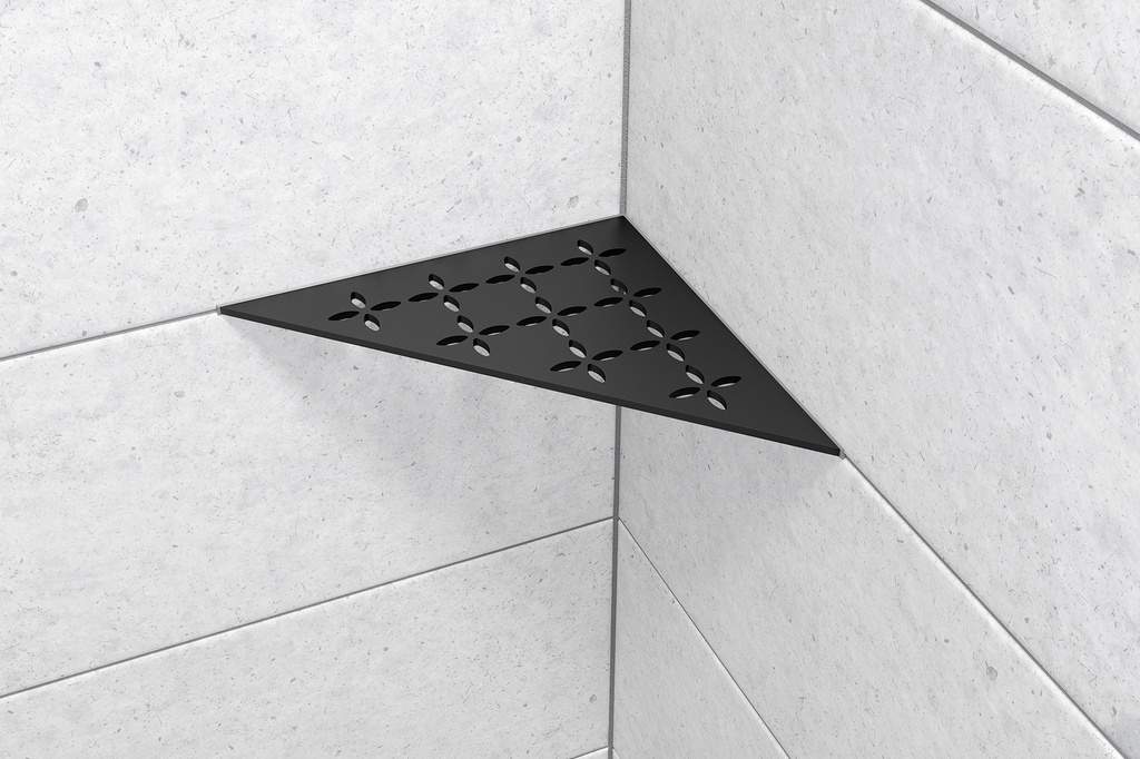 Schluter - Tablette "Floral" triangulaire d'angle 210x210mm Shelf-E-S1 - Blanc satiné (copie)