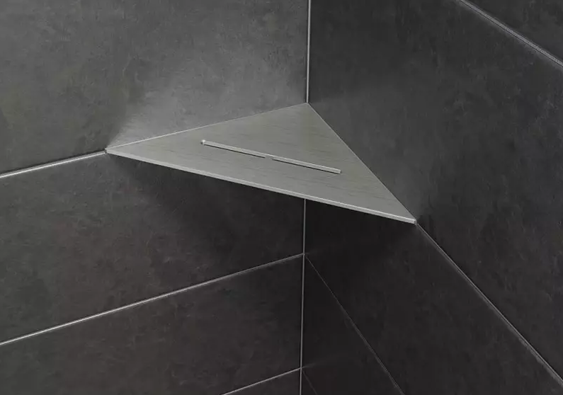 Schluter - Tablette "Pure" triangulaire d'angle 210x210mm Shelf-E-S1 - Inox brossé