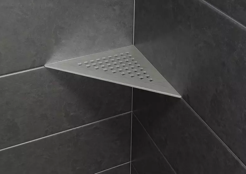 Schluter - Tablette "Square" triangulaire d'angle 210x210mm Shelf-E-S1 - Inox brossé