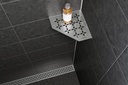 Schluter - Tablette "Floral" pentagonale d'angle 195x195mm Shelf-E-S2 - Inox brossé