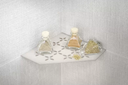 Schluter - Tablette "Floral" pentagonale d'angle 195x195mm Shelf-E-S2 - Ivoire structuré