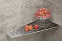 Schluter - Tablette "Floral" quadrilatérale d'angle 154x295mm Shelf-E-S3 - Inox brossé