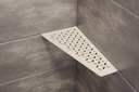 Schluter - Tablette "Floral" quadrilatérale d'angle 154x295mm Shelf-E-S3 - Ivoire structuré