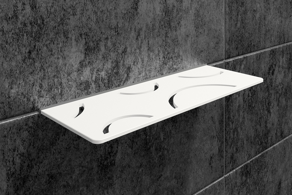 Schluter - Tablette "Curve" rectangulaire à carreler 300x115 mm Shelf-W-S1 - Inox brossé