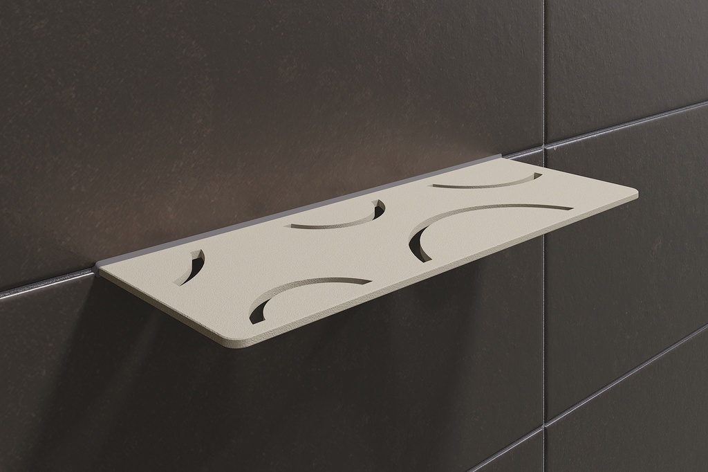 Schluter - Tablette "Curve" rectangulaire à carreler 300x115 mm Shelf-W-S1 - Ivoire structuré (copie)