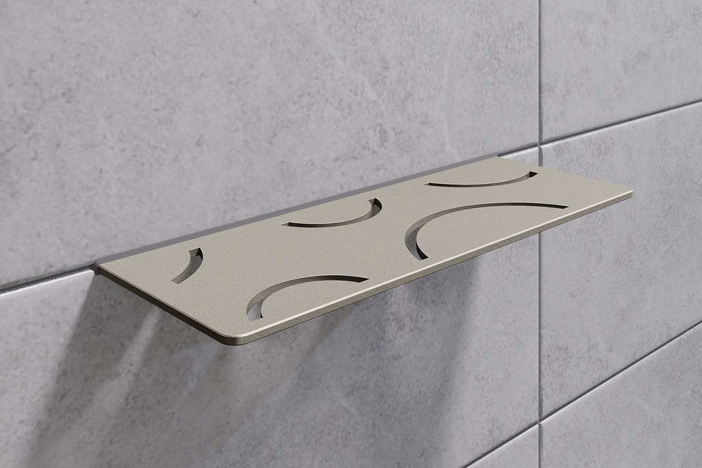 Schluter - Tablette "Curve" rectangulaire à carreler 300x115 mm Shelf-W-S1 - Gris pierre structuré