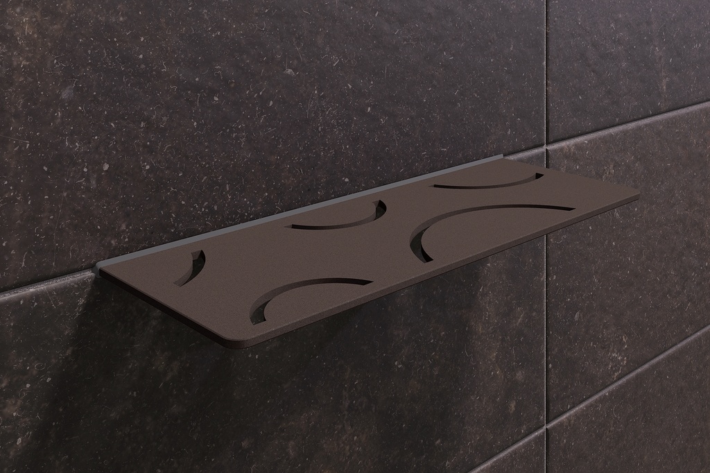 Schluter - Tablette "Curve" rectangulaire à carreler 300x115 mm Shelf-W-S1 - Bronze structuré