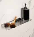 Schluter - Tablette "Floral" rectangulaire à carreler 300x115 mm Shelf-W-S1 - Inox brossé