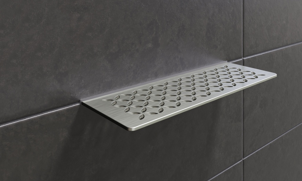 Schluter - Tablette "Floral" rectangulaire à carreler 300x115 mm Shelf-W-S1 - Inox brossé
