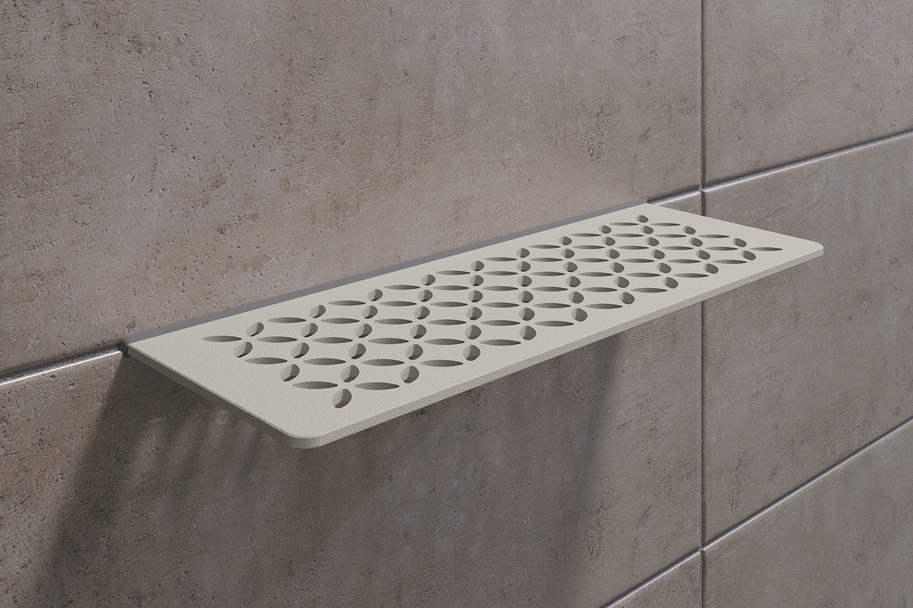Schluter - Tablette "Floral" rectangulaire à carreler 300x115 mm Shelf-W-S1 - Sable structuré