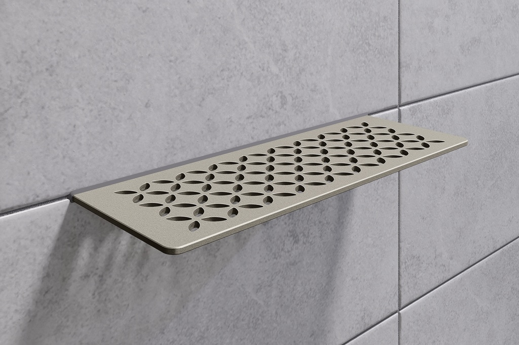 Schluter - Tablette "Floral" rectangulaire à carreler 300x115 mm Shelf-W-S1 - Sable structuré