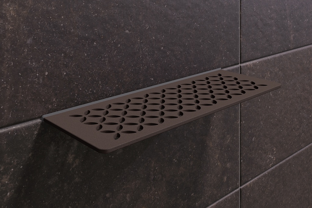 Schluter - Tablette "Floral" rectangulaire à carreler 300x115 mm Shelf-W-S1 - Sable structuré