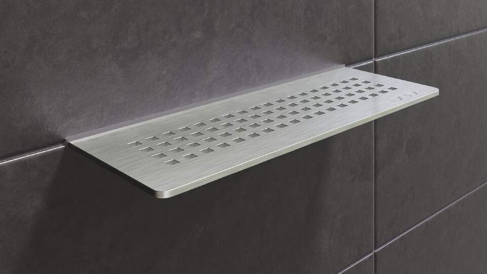 Schluter - Tablette "Square" rectangulaire à carreler 300x115 mm Shelf-W-S1 - Inox brossé