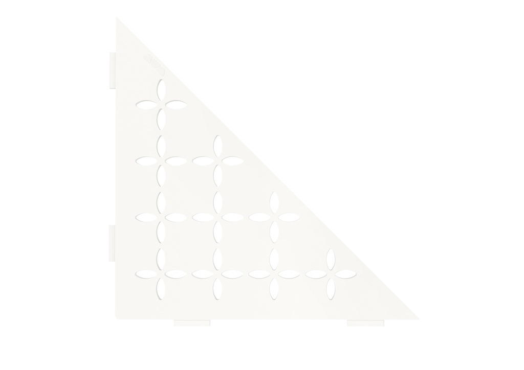 Schluter - Tablette "Floral" triangulaire d'angle 210x210mm Shelf-E-S1 - Blanc satiné