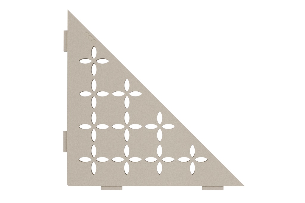 Schluter - Tablette "Floral" triangulaire d'angle 210x210mm Shelf-E-S1 - Sable structuré